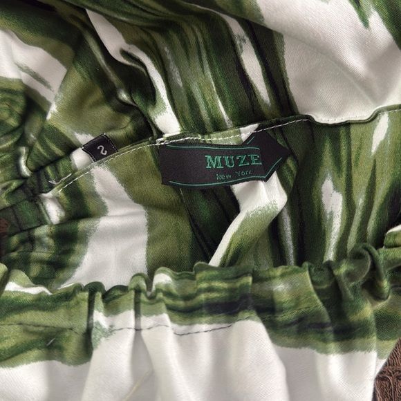 Muze New York Green Strapless Crop Top Size Small Marble Print Tube Top - Picture 5 of 6